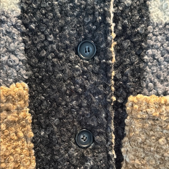 CHARLIE B Cream and Black Teddy Jacket with Casual Fit - Picture 4 of 9